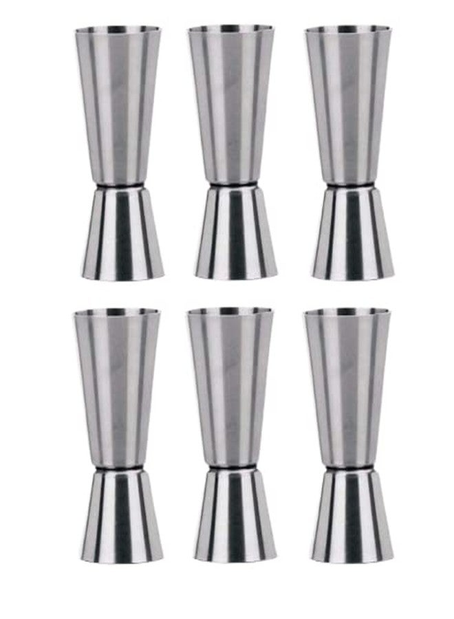 Dynore مجموعة قياس الويسكي من الفولاذ المقاوم للصدأ من داينور، مكونة من 6 قطع (30 و60 مل)، تتضمن وتدًا طويلًا مزدوج الجوانب وأداة قياس الويسكي. - Image 1